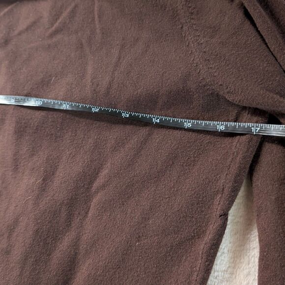 Vintage Tommy Hilfiger Tied Cardigan Sweater Women's Medium Brown Henley - Picture 7 of 8